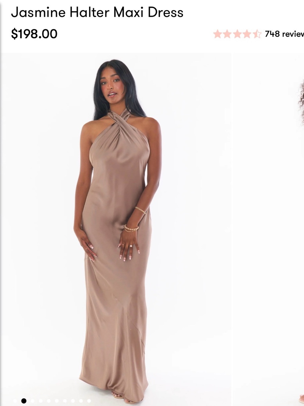 Jasmine Halter Maxi Dress — Taupe